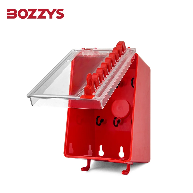 BOZZYS Small Handing Plastic Safety Group Lockout Box for LOTO Locks Storage and Visual Management BD-X21