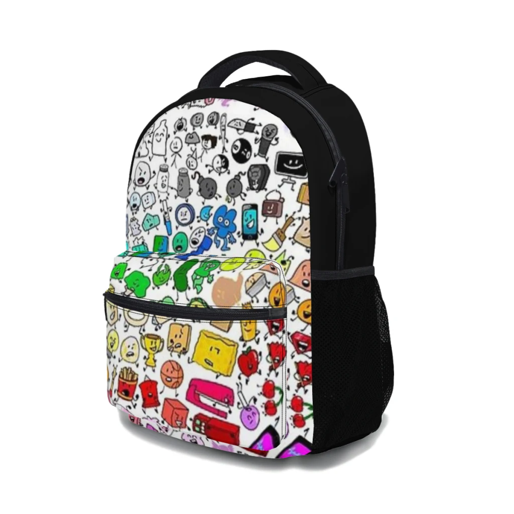 BFDI Inanimate Insanity All Characters kids High Capacity Waterproof College Backpack Trendy Girl Laptop School Bag 17inch ﻿