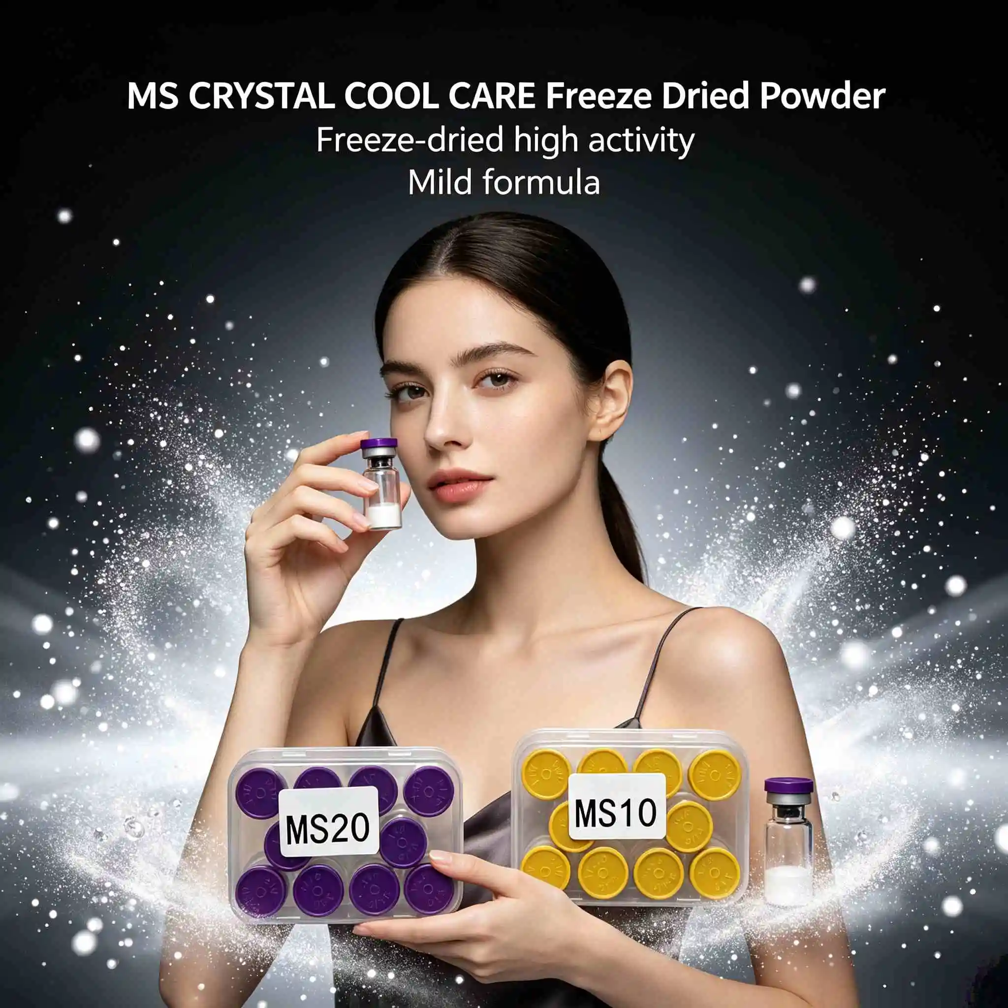 MS Lyophilized Powder Vial Set,Hydrating Facial Essence,Freeze-Dried Powder,Random Cap Colors,Date Subject to Actual Goods