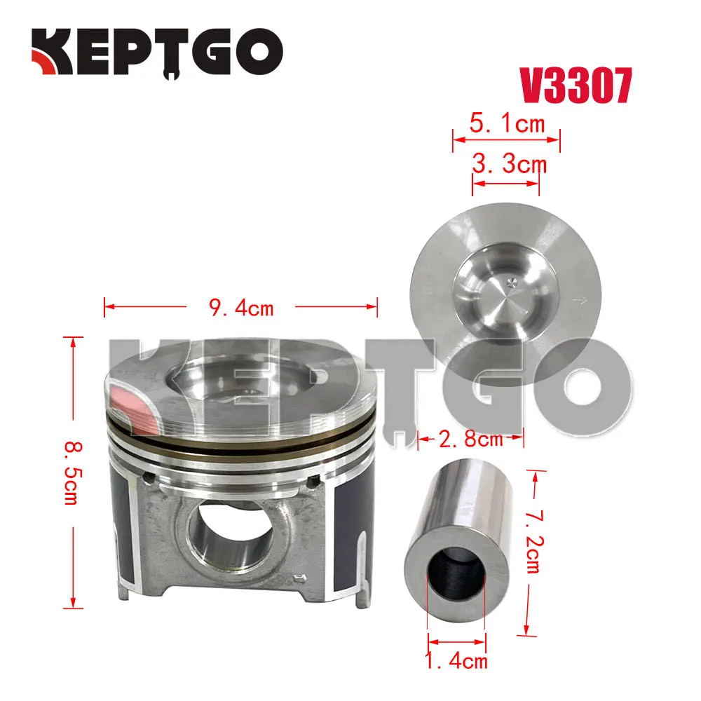 NEW V3307 Piston Kit STD For Kubota （4 set）1J751-2111