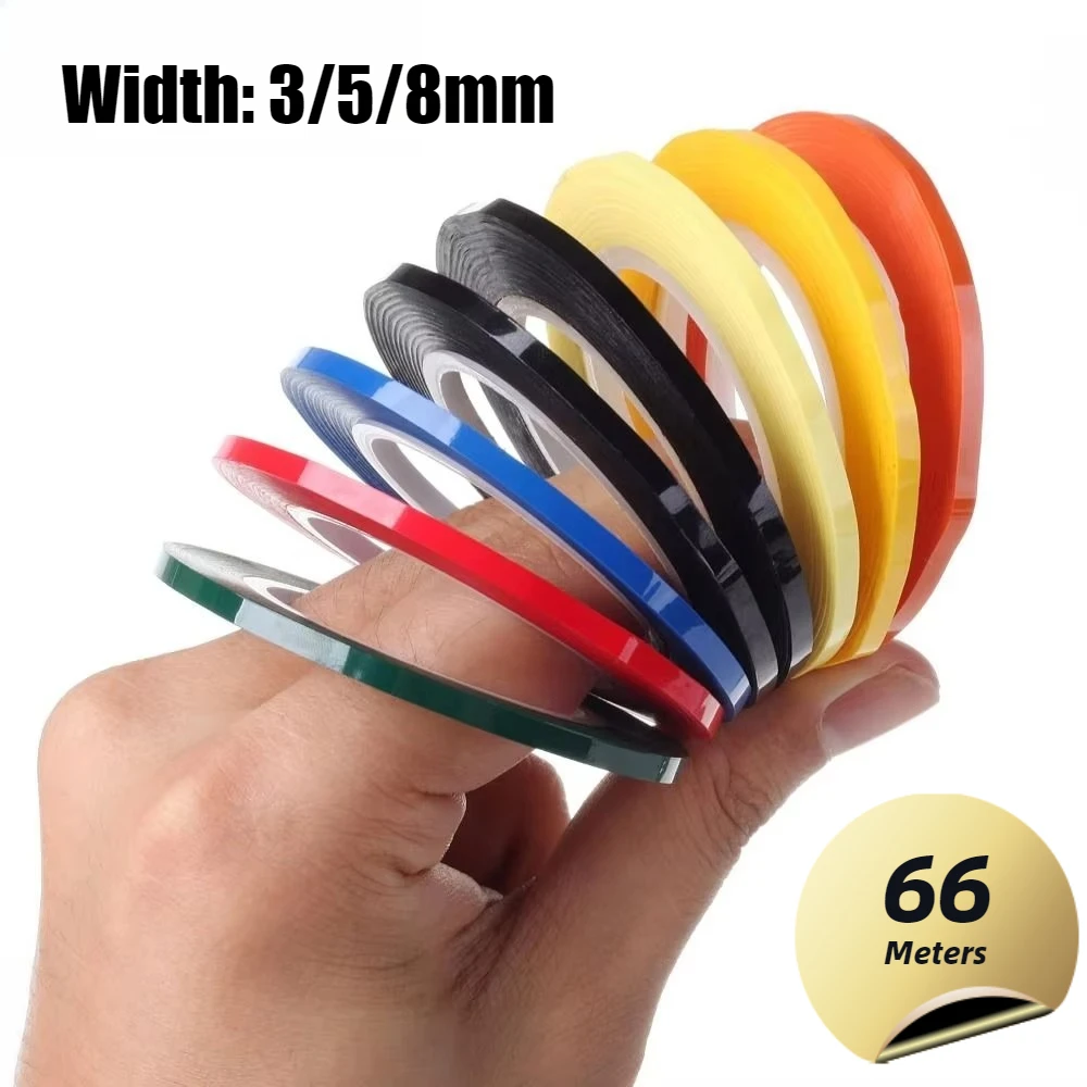 Non marking 5S desktop waterproof insulation marking positioning tape, length 66 meters, 3/5/8mm, whiteboard warning label tape