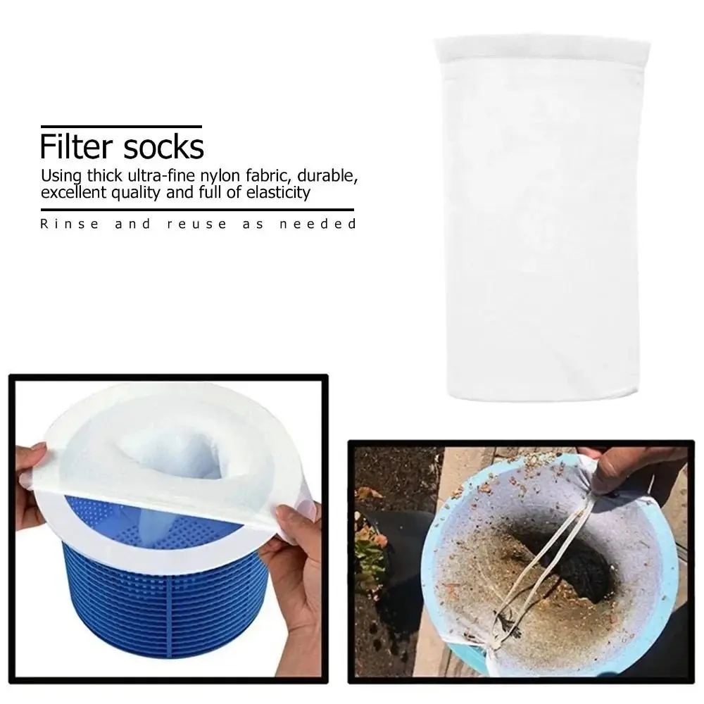 10Pcs Nylon Mesh Swimming Pool Garbage Cover Dustproof Reusable Swimming Pool Filter Socks Anti fouling