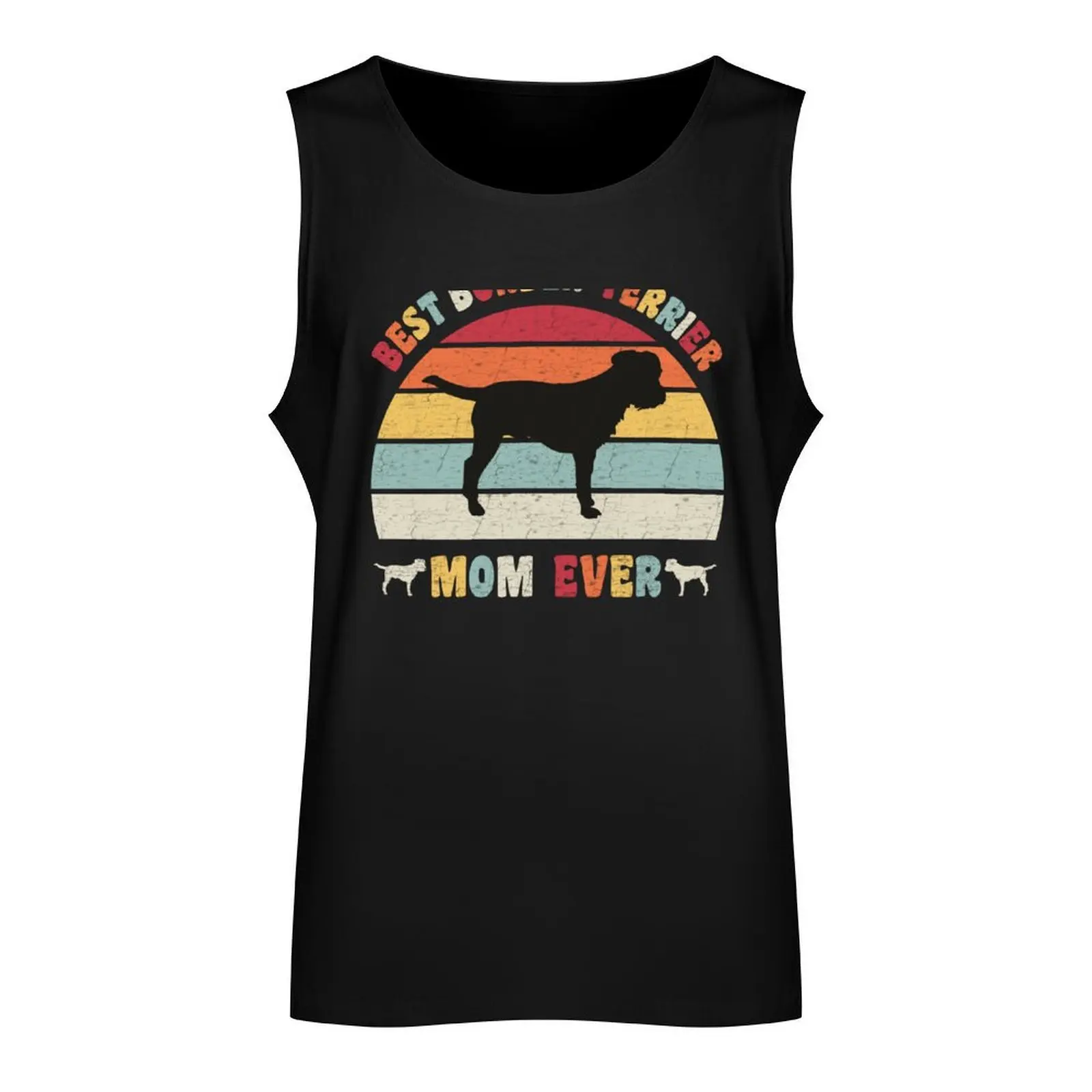 Best border terrier mom ever dog lovers vintage retro Tank Top Man sleeveless shirt anime Vest anime clothes