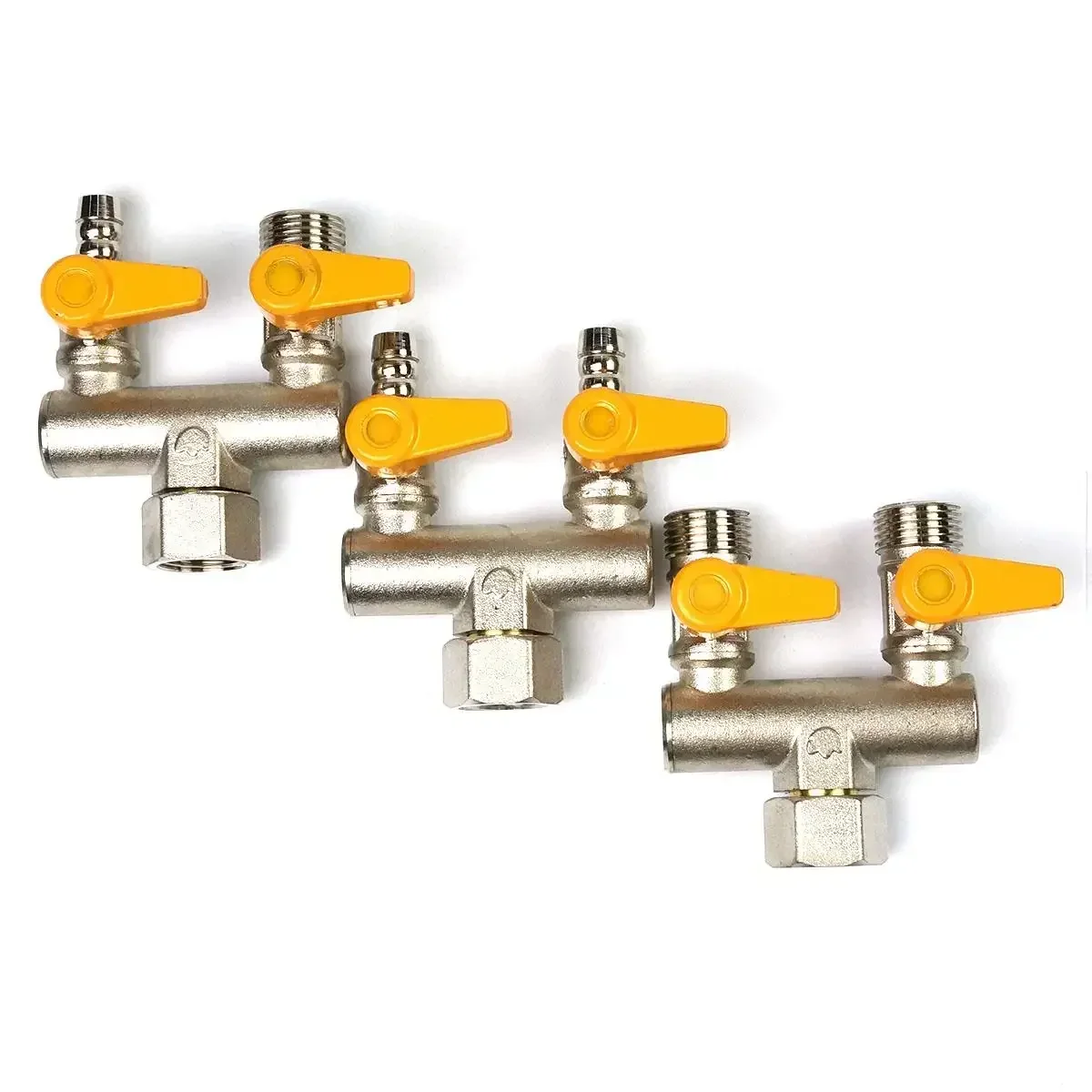 DN15 U/T/F/H Type Shape Natural Gas Valve Hot Water Ball Rotatable Interface Combinations Home Garden