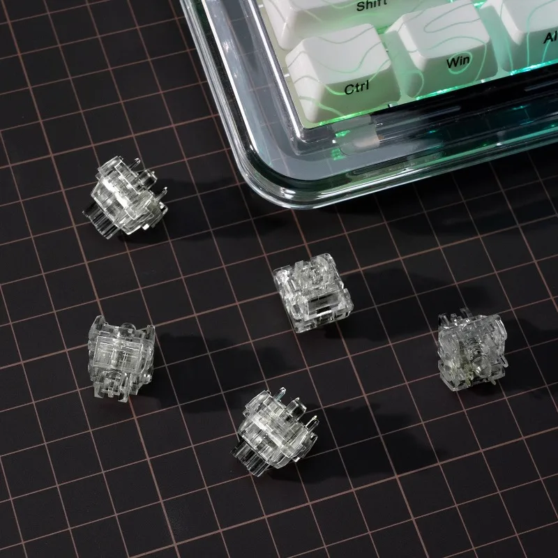 XVX Crystal Jade Switch Linear Transparent Switch Lubricated 45gf Original 5Pin Custom for Mechanical Keyboard Shaft Cherry MX