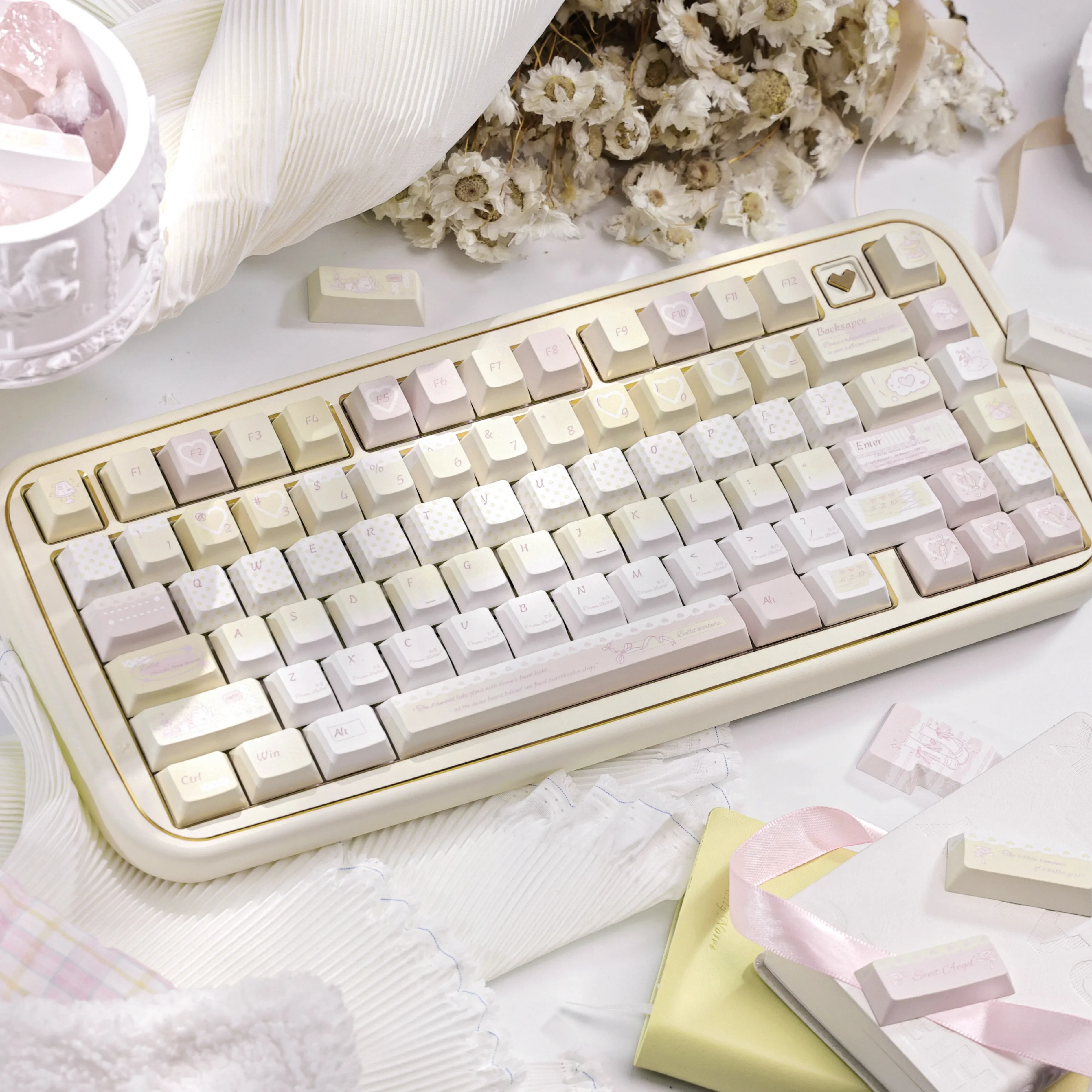 sumeng-original-keycap-fresh-girl-cute-ballet-yellow-pink-new-original-personalized-keyboard-cap