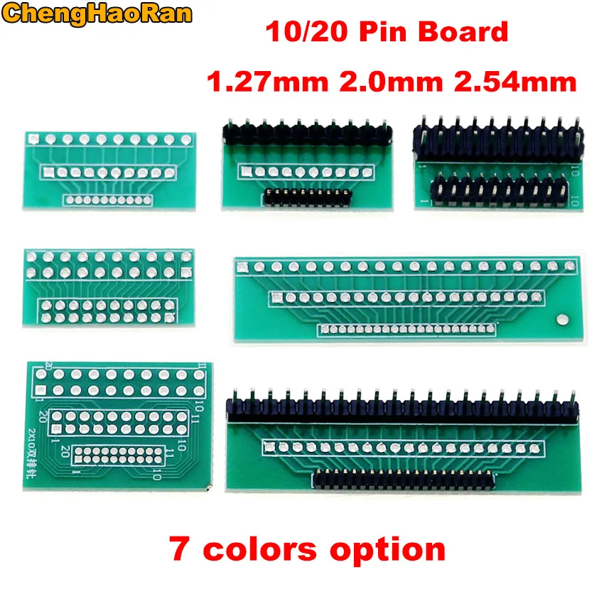 

5pcs 10/20 Pin Single Double Row PCB Adapter Board 1.27mm 2.0mm 2.54mm Pitch Mutual conversion 10P/20P Test Board Connector