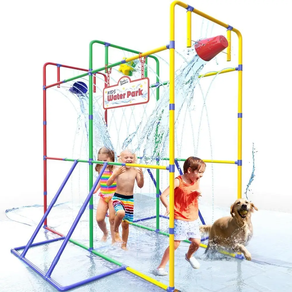 

Family Fun Water Park with Spinner and Rainfall Buckets for Outdoor Play