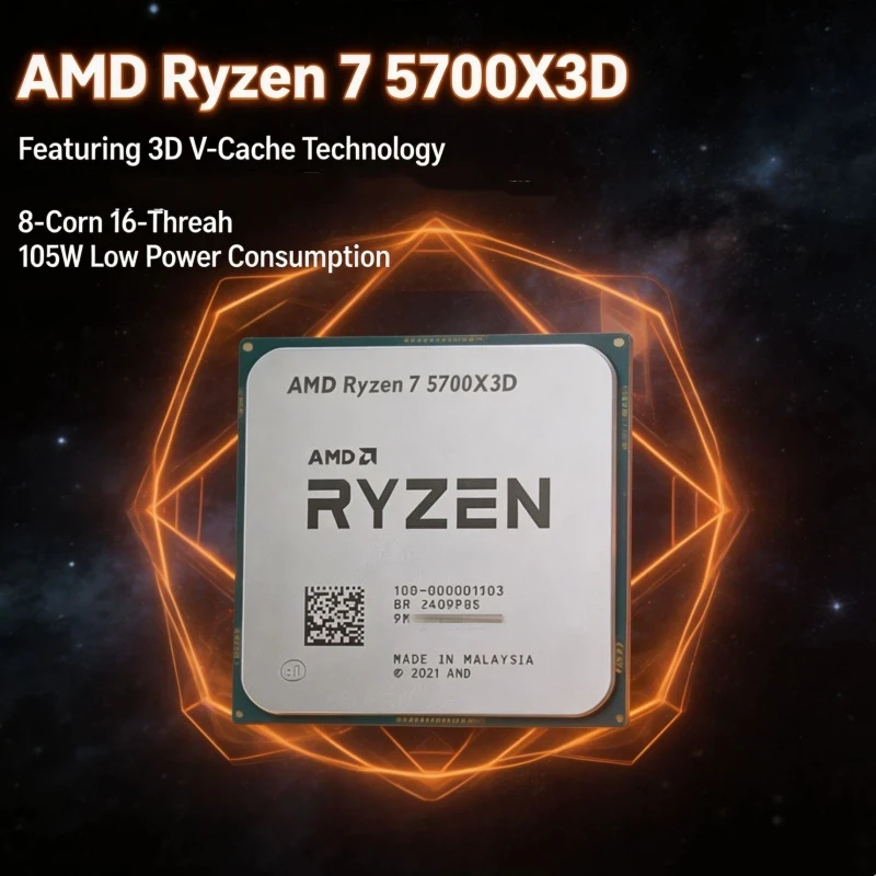 AMD Ryzen 7 5700X3D Processor 8 Core 16 Thread 100MB Game Cache Socket AM4 Desktop CPU