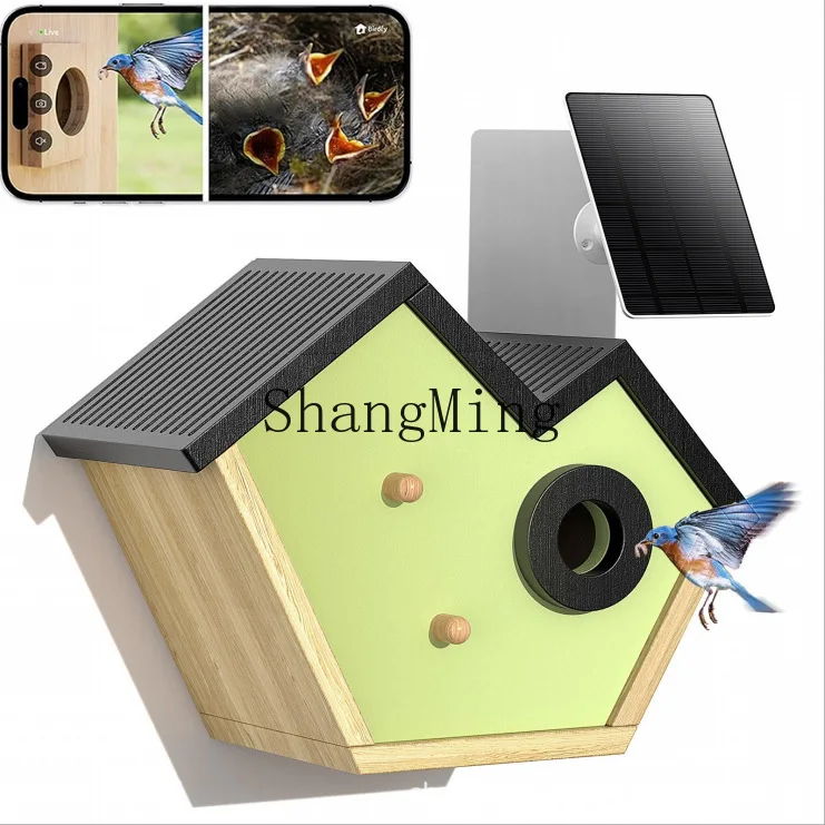 

CL visual AI bird hatching nest bird house wooden breeding box intelligent with camera environmentally friendly wooden bird nest