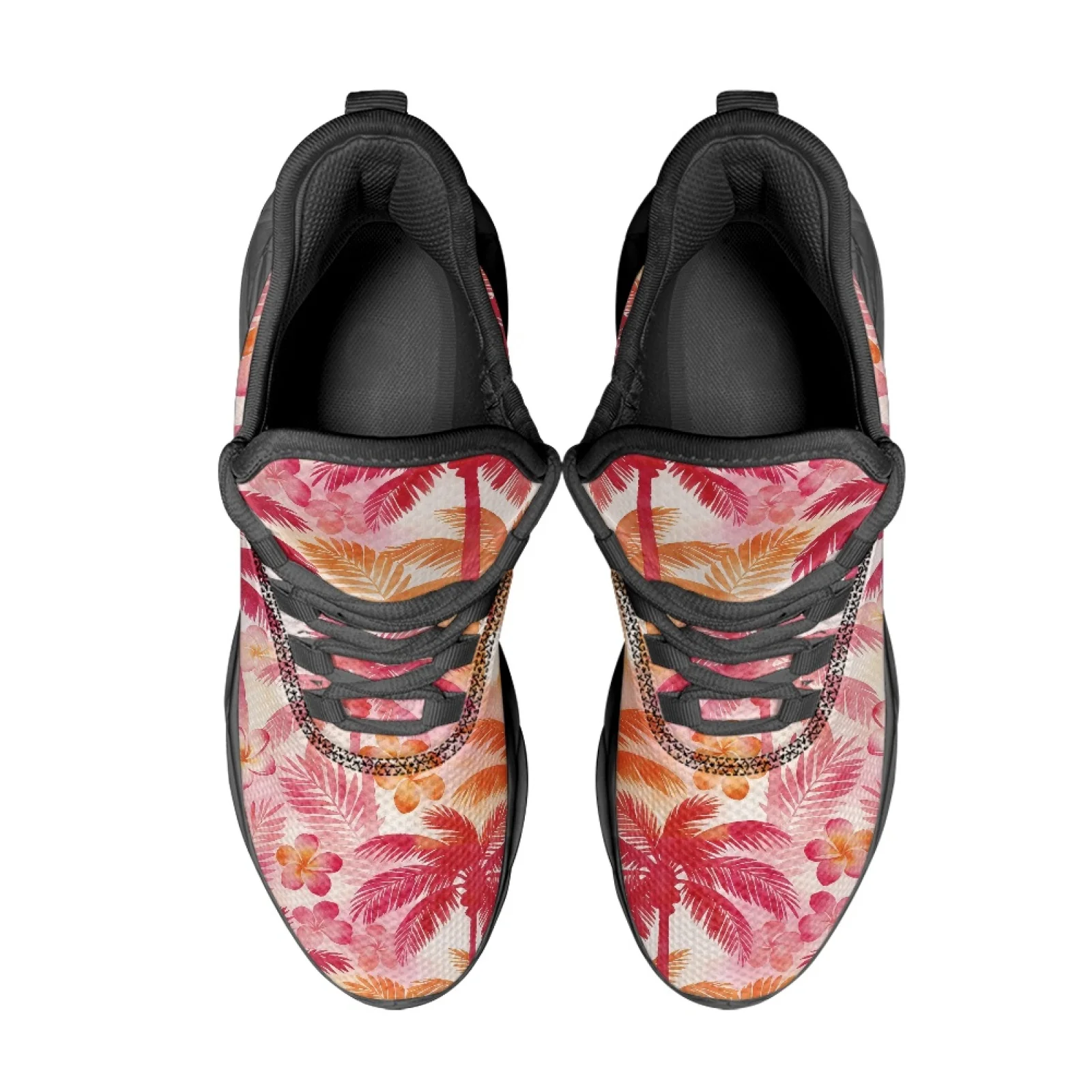 PENSTROLL Tropical Print Lightweight Running Shoes for Youth Mesh & EVA Athletic Sneakers Fashion Sneakers