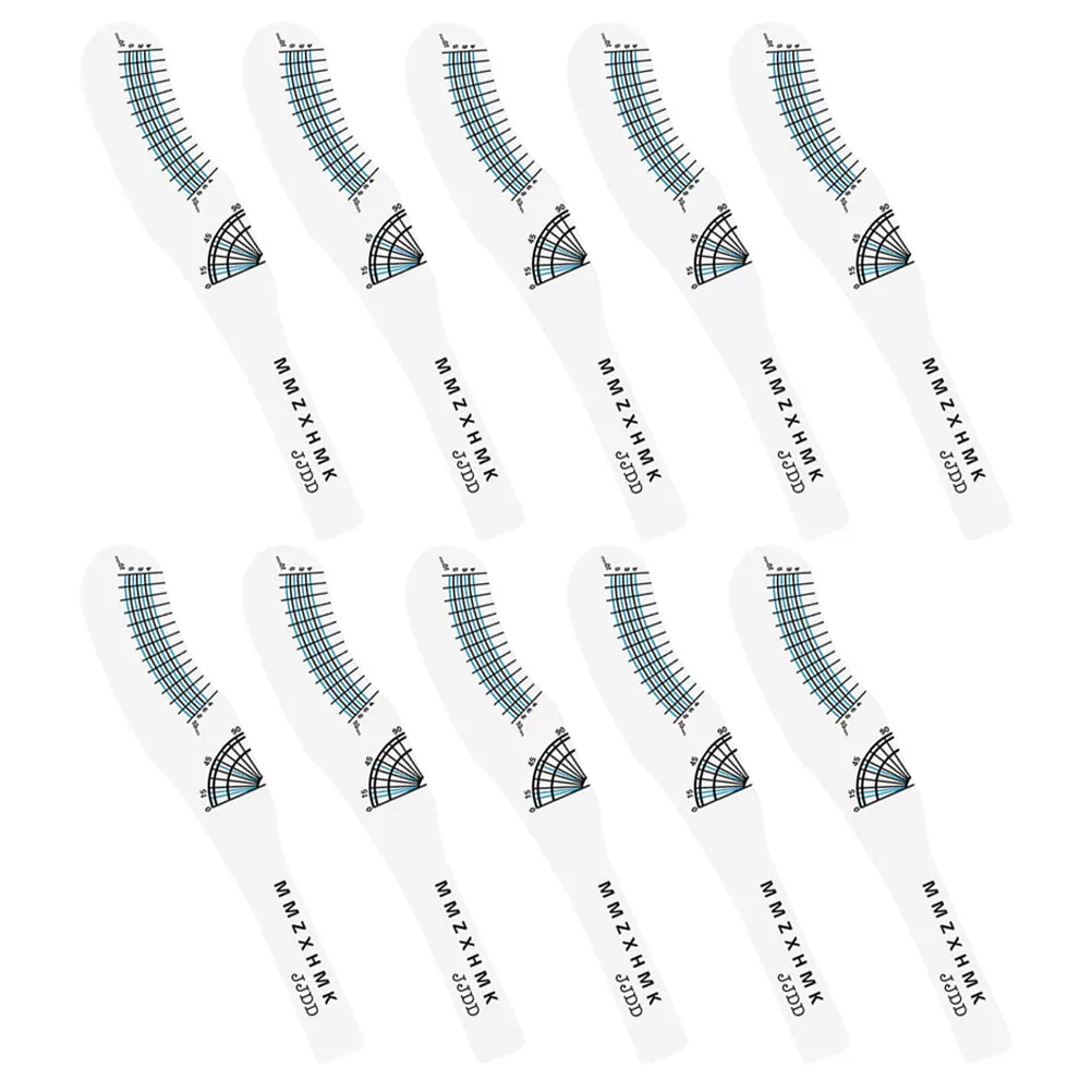 

10pcs Eyelash Ruler Paper Craft Tool Measure Length Curl Degree Durable Reusable Professional Salons Home Travel Outdoor Fake