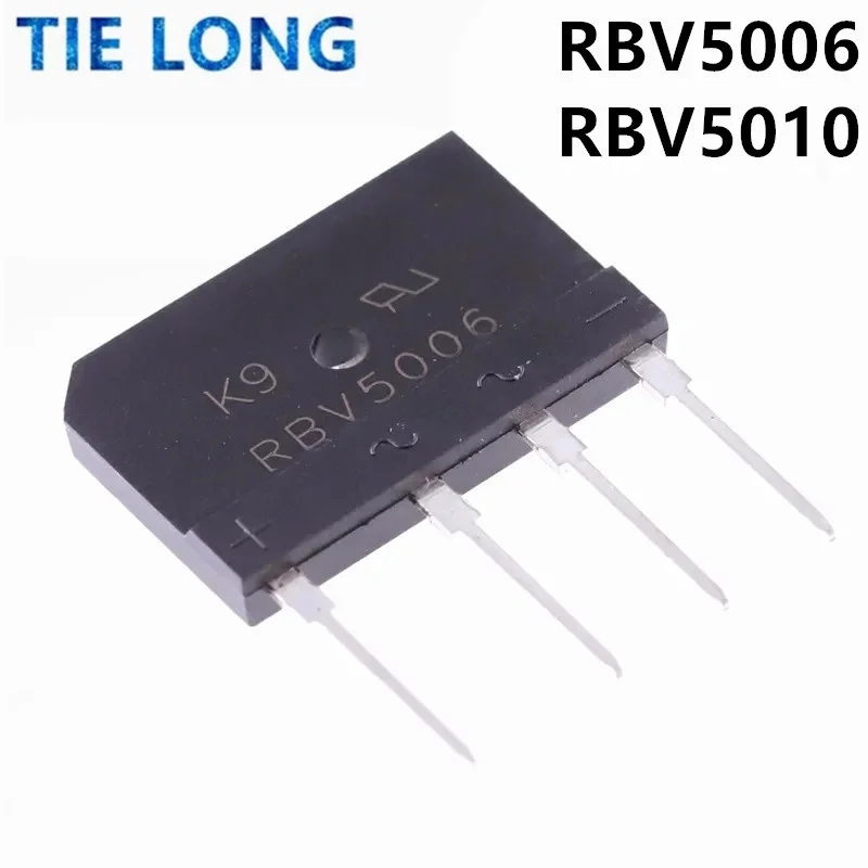 1pcs RBV5006 RBV5010 GBJ5010 KBJ5010 Rectifier Bridge 50A 600V 1000V