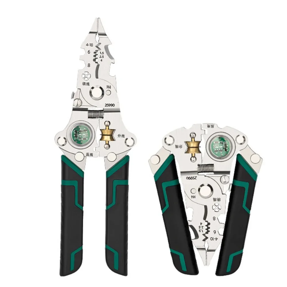 Zusammenklappbare Abisolierzange für elektrische Prüfung, All-in-One-Elektriker-Zange, Abisolierzange, Schneider, Spannungsprüfer, Werkstück
