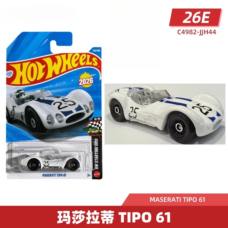 Coche Original Hot Wheels Maserati Tipo 61 1/64, Juguetes de Metal Fundido a Presión para Niños, Modelo de Aleación, Colección Shamal, Regalo de Cumpleaños 2026E