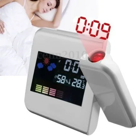 Intelligent Electronic Aarm Clock Projection Clock Led Color Screen Projection Alarm Clock Creative Weather Station Children's