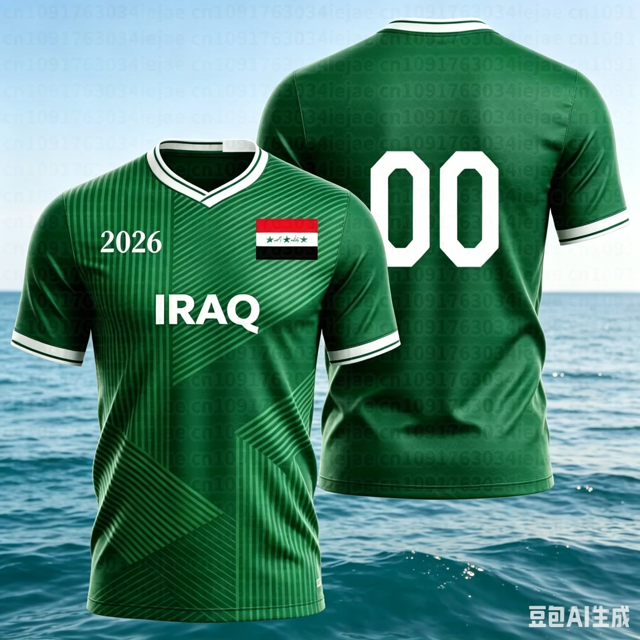 Iraq 2026 T Shirts Soccer Jersey for FansShort-Sleeve T-Shirt for Adlut,Suitable for Outdoor Activities and Everyday Wear