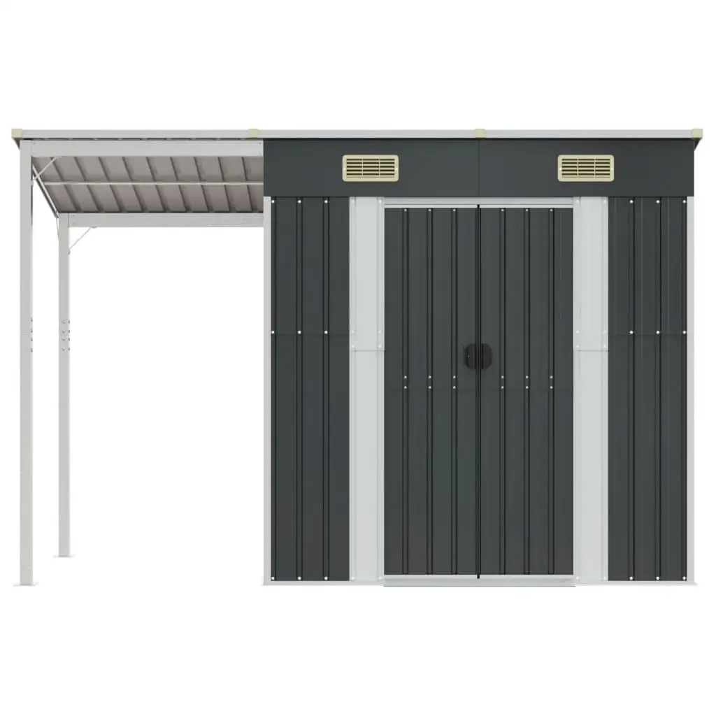 Garden Shed Anthracite Galvanized Steel Plastic Large Storage