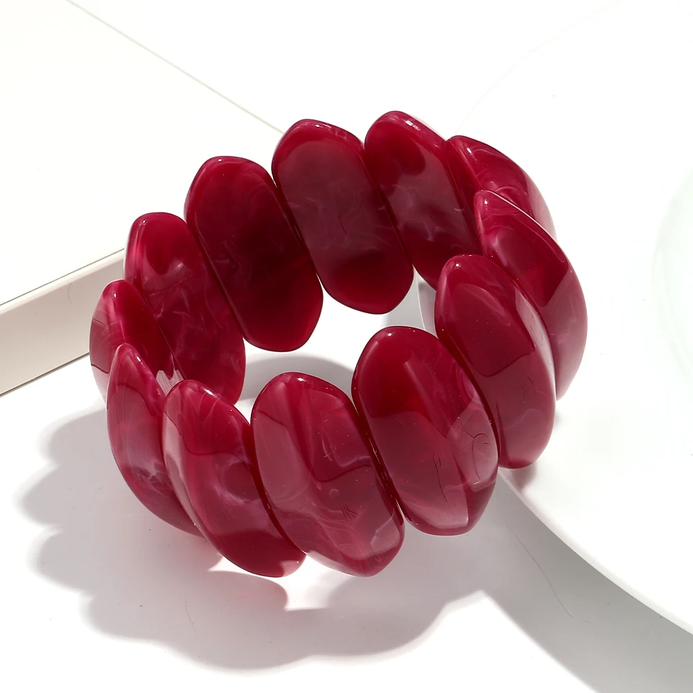 Vintage Acryl Gestreckt Große Breite Armbänder Armreifen für Frauen Trendy Harz Geometrische Große Marmorierte Manschette Armreif Modeschmuck – Detail 11