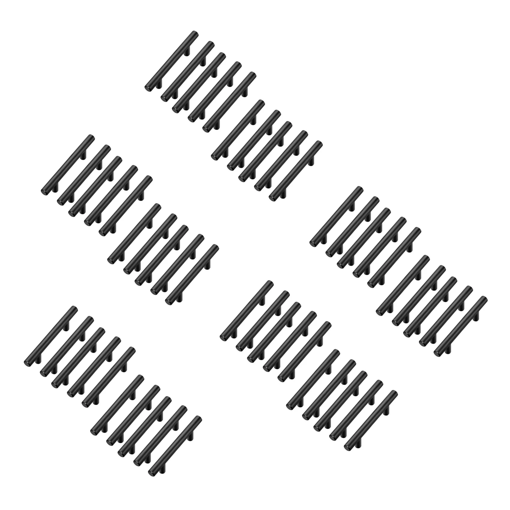 50 Pack 5 Inch Cabinet Pulls Matte Black Stainless Steel Kitchen Cupboard Handles Cabinet Handles 5 Inch Length-Tvdae