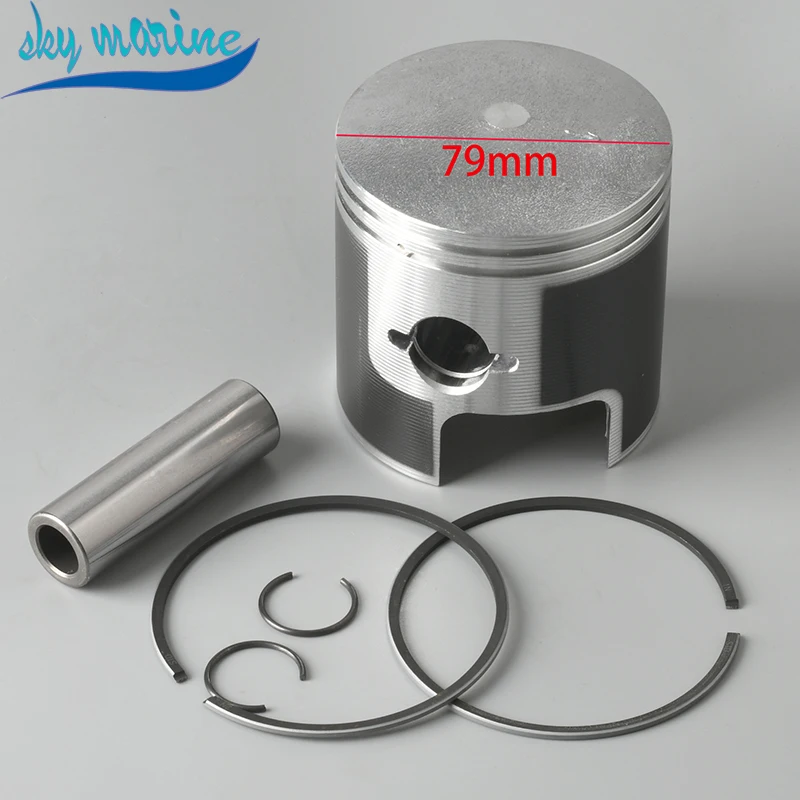 12110-94400 Piston Kit 12140-94400 Piston Ring (STD:79MM) For Suzuki Outboard Motor DT40 DT40C 12110-94400-000 Boat Engine Parts