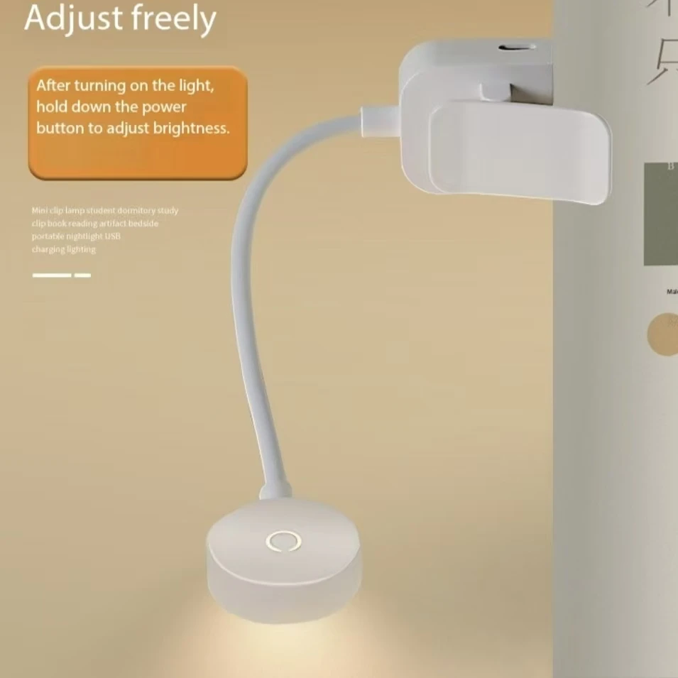 Folding Mini Clip Book Lamp USB Rechargeable LED Night Light 3 Modes Eye Protection Stepless Dimmable Flexible Bedroom Reading image 3