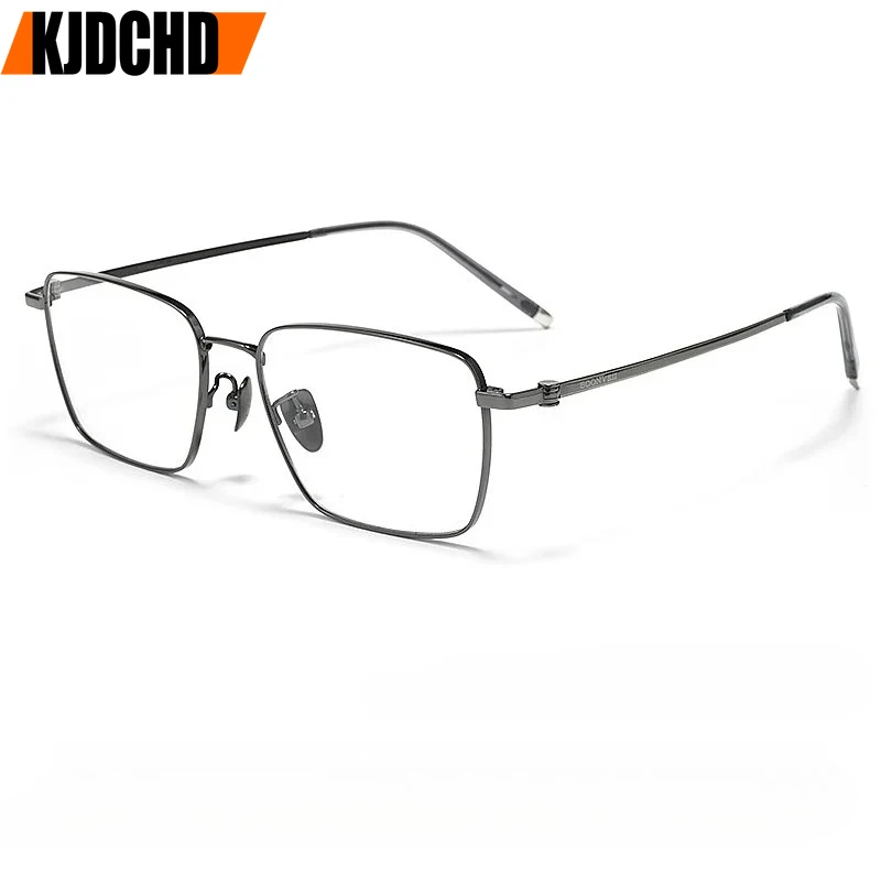 

KJDCHD новая деловая титановая оправа для глаз, ультра легкая квадратная мужская оправа 10,3 г, модная оптическая оправа по рецепту, женская