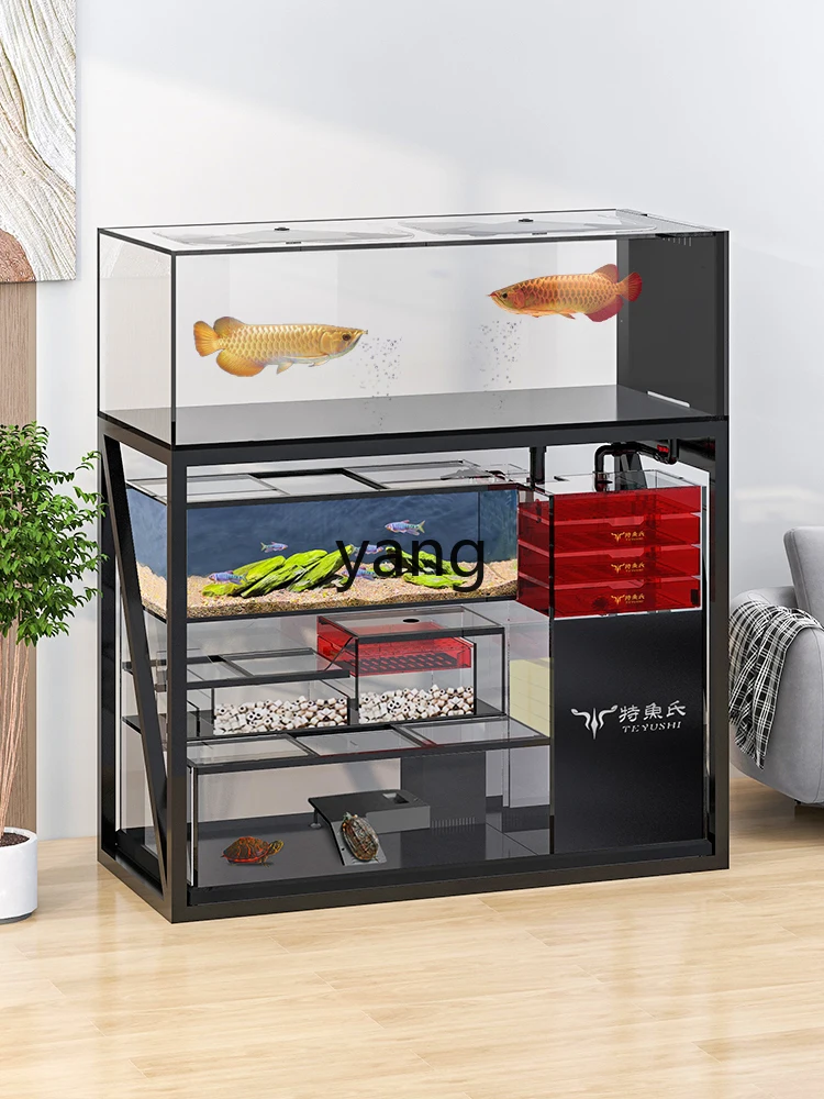 xc New Three-Layer Dragon Fish Tank Living Room Home Super White Glass Multi-Layer Combination Cylinder