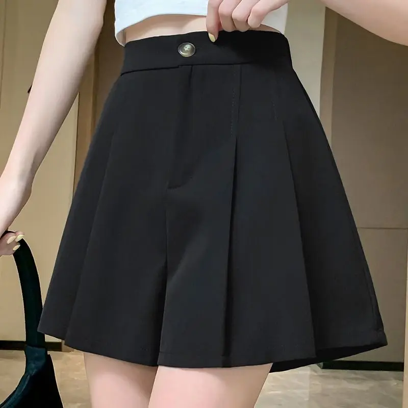 

Women's Shorts High Waist Culotte Skirt Pants Black Female Short Y2k Vintage Classic New in Elasticty Hot Stretchy Comfy Elegant