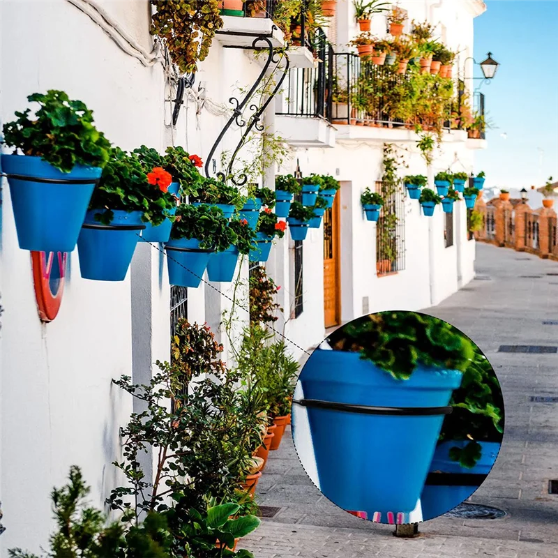 

2025 + 10 шт. кольцевые крючки для цветочных горшков, настенные вешалки, кольца, металлические крючки для цветов, кронштейн для балкона, дома, 4 дюйма