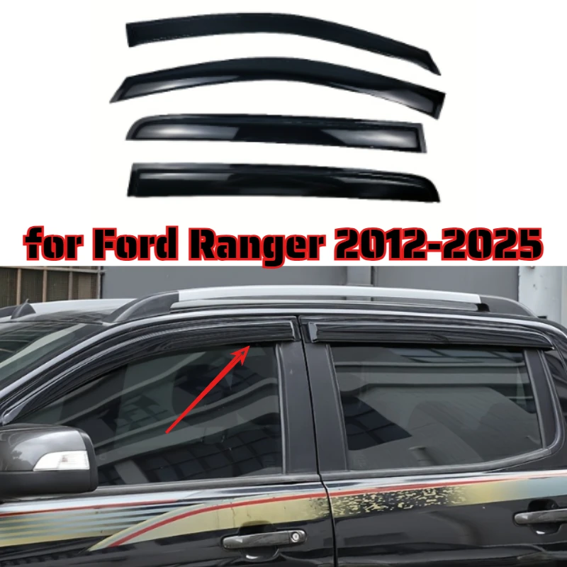 for Ford Ranger 2012-2025 Window Visor - Durable & Stylish Rain Deflector, Sunshade & Windshield Cover, Easy Installation