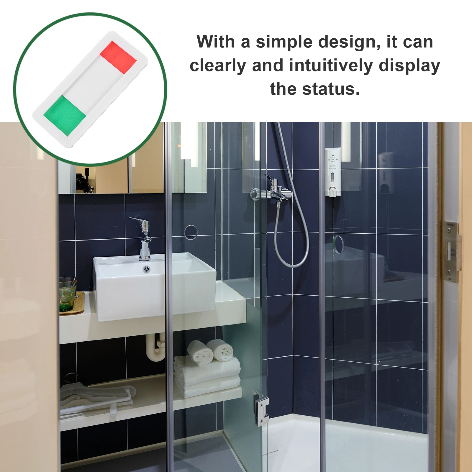 

Sturdy PMMA Toilet Occupied Sign Self-Adhesive Door Status Switch Slider for Bathroom Office Public Toilet Use Easy