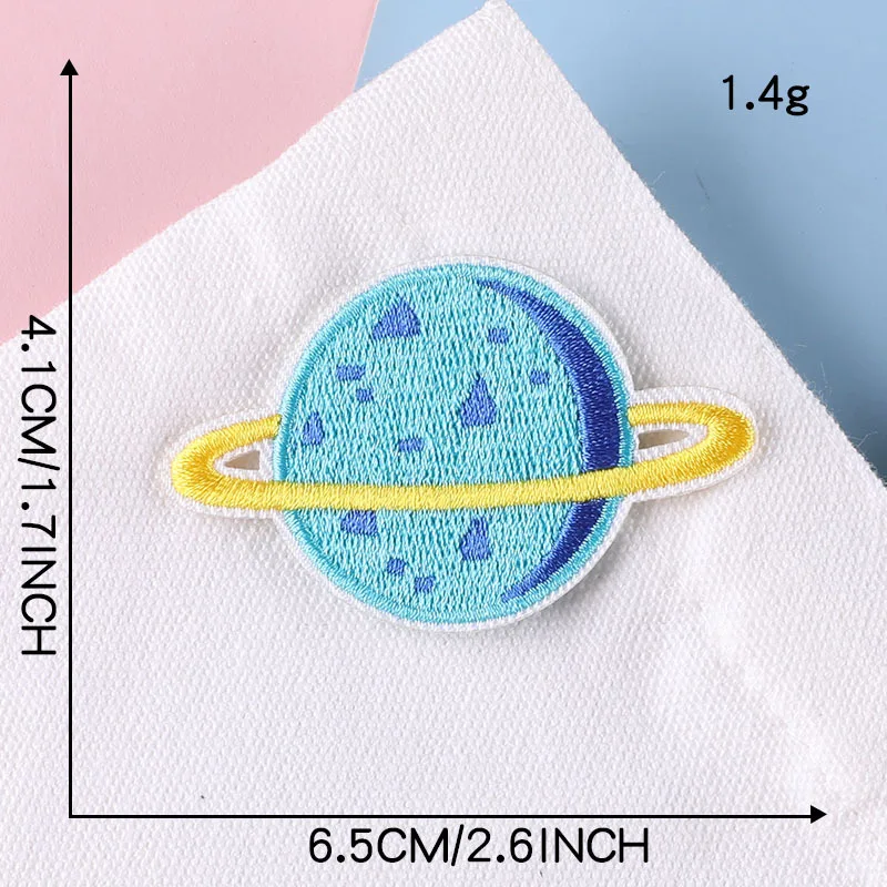 Aufnäher für Kleidung, Kinder, Jungen, Weltraum, zum Aufbügeln, Sternrakete, Ufo, bestickt, Thermocollant-Stich, niedliche Parches, Designer-Jacken – Detail 3