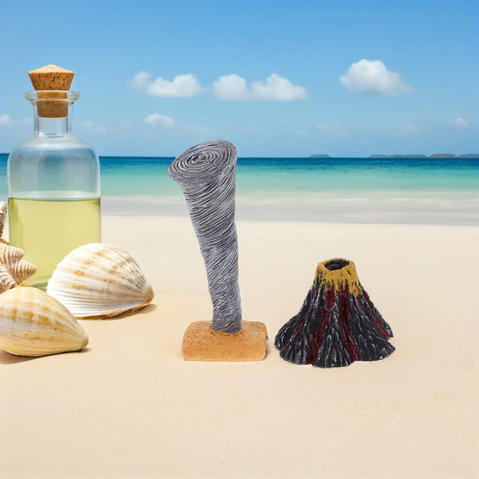 

Набор для симуляции природных катастроф (2 шт.): реалистичное извержение вулкана и торнадо, песочный столик для STEM-обучения дома