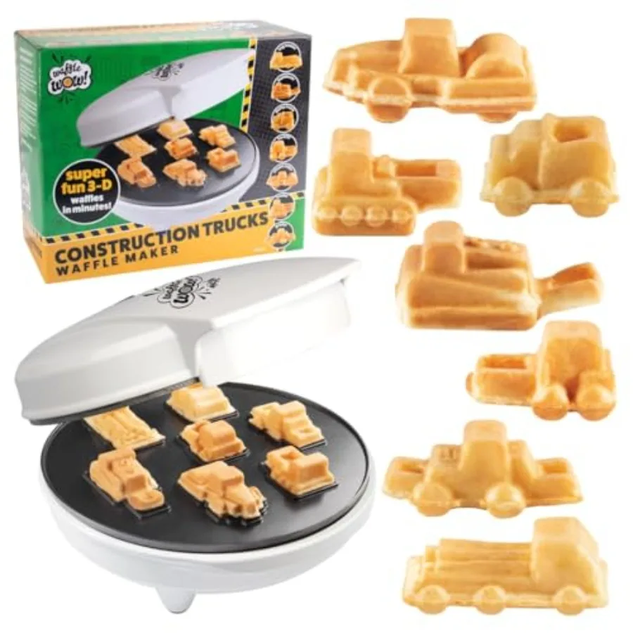 

Мини-вафельница в форме строительной техники — приготовьте 7 различных 3D-вафель в форме транспортных средств: бульдозер, погрузчик и другие — электрическая.