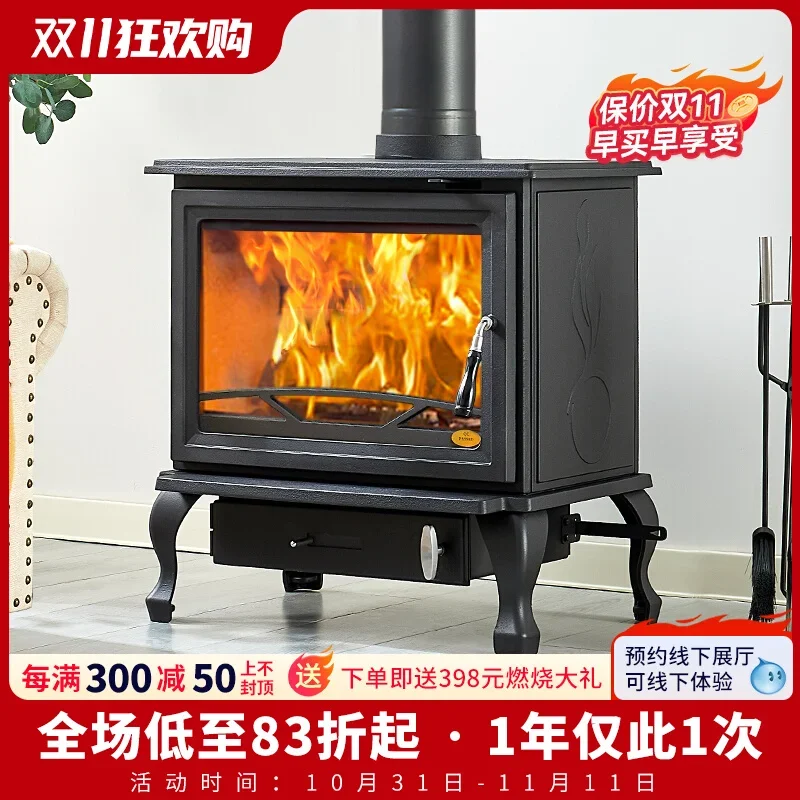 Real fire fireplace Wood burning Thickened cast iron Independent rural firewood Villa B & B Hotel Home heating fireplace