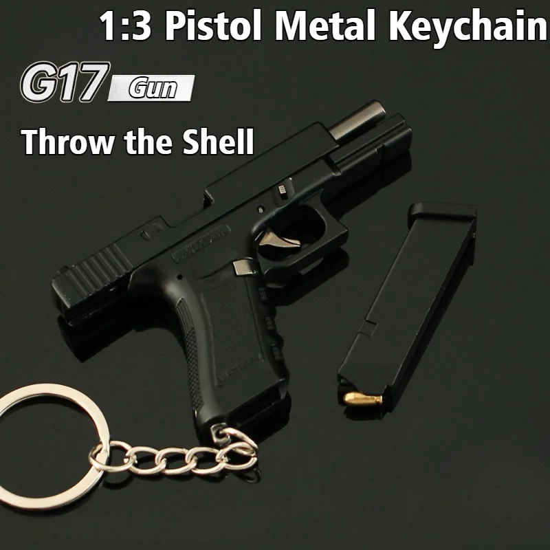 

2025 Newest Alloy Empire 1:3 Size GLK G17 Pistol Gun Metal Keychain Removable Toy Model Decoration Crafts Figurines & Miniatures