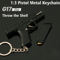 2025 Newest Alloy Empire 1:3 Size GLK G17 Pistol Gun Metal Keychain Removable Toy Model Decoration Crafts Figurines & Miniatures