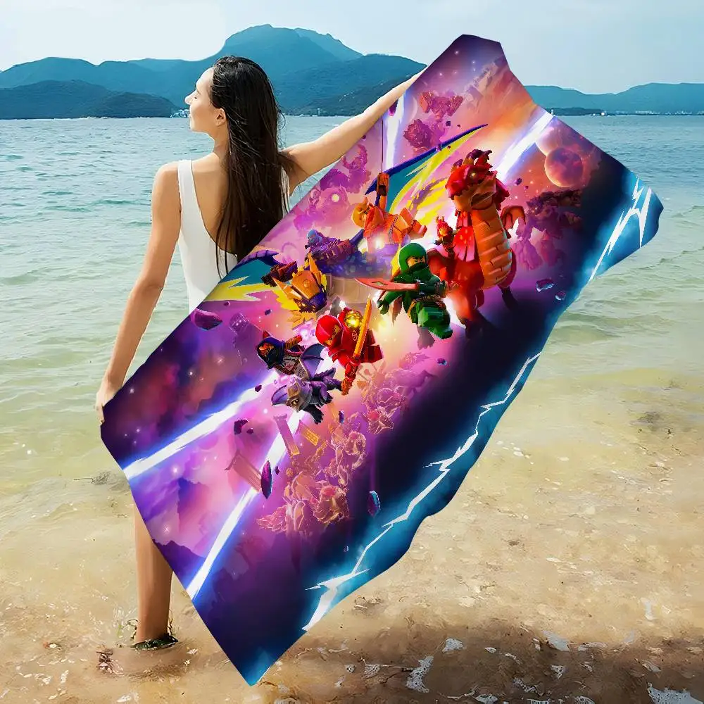 Cartoon N-Ninjago Microfiber Printed Beach Towel Mountain Climbing Yoga Beach Swimming Running Absorbent Soft Towel