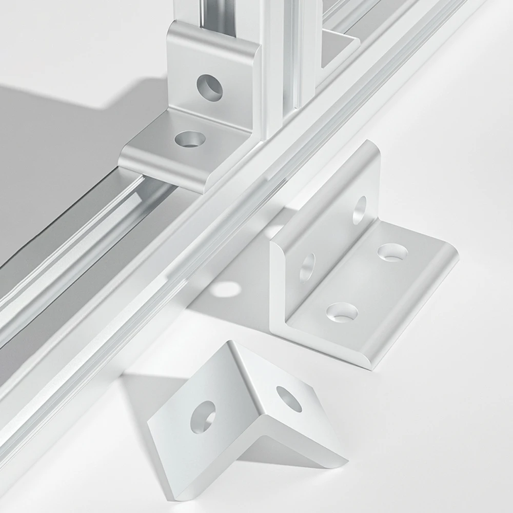 5/10pcs 90 Degree Double Slotted Hole Corner Brackets Aluminum Alloy Brace Fastener Wall Brackets Hanger For Shelves Table Chair