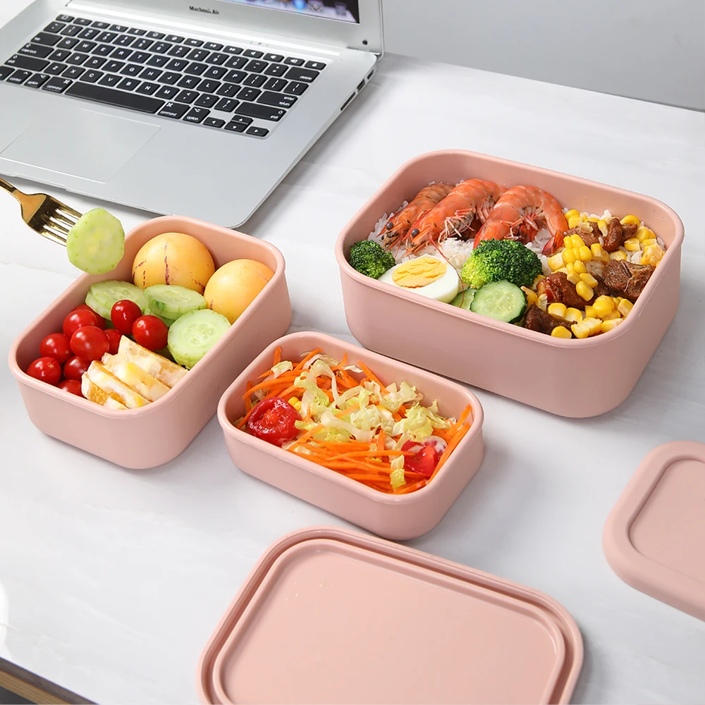 Silicone Bento Boxes Lunch Container, YONGHAO Leak-Proof Lunch Container, BPA-Free, Dishwasher Safe