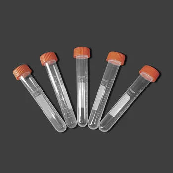 50ピース/バッグ10ミリリットルスクリューキャップラウンド底遠心管プラスチック試験管スケール実験室で十分なバイアル容器実験用品