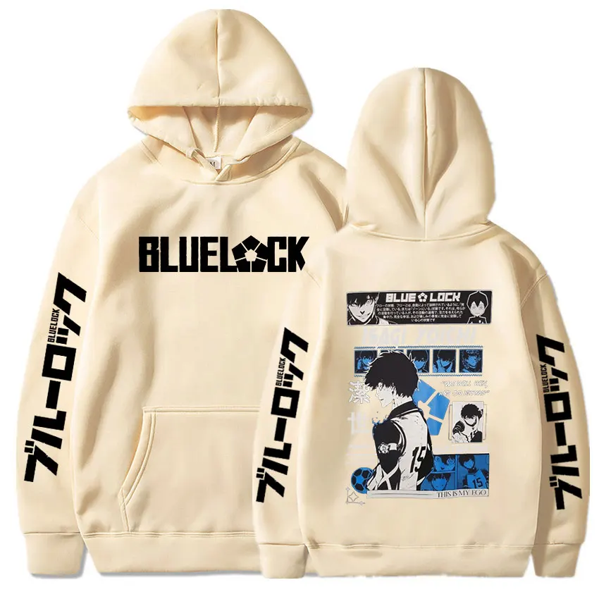 Anime Blue Lock Isagi Yoichi Printed Hooded Men Women Hot Manga Printed Hoodies Oversized Streetwear Harajuku Fleece Sweatshirts