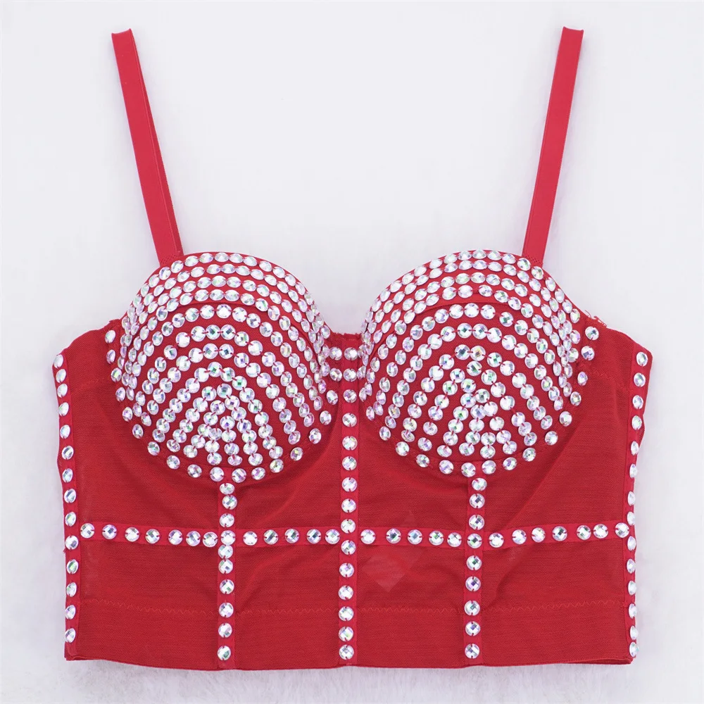 ملهى ليلي مثير تصميم المتخصصة حجم كبير حبال المرأة ملابس داخلية الخارجي هيكل السمكة أعلى مطرز ضوء فريق ضيق ملفوفة الصدر #4