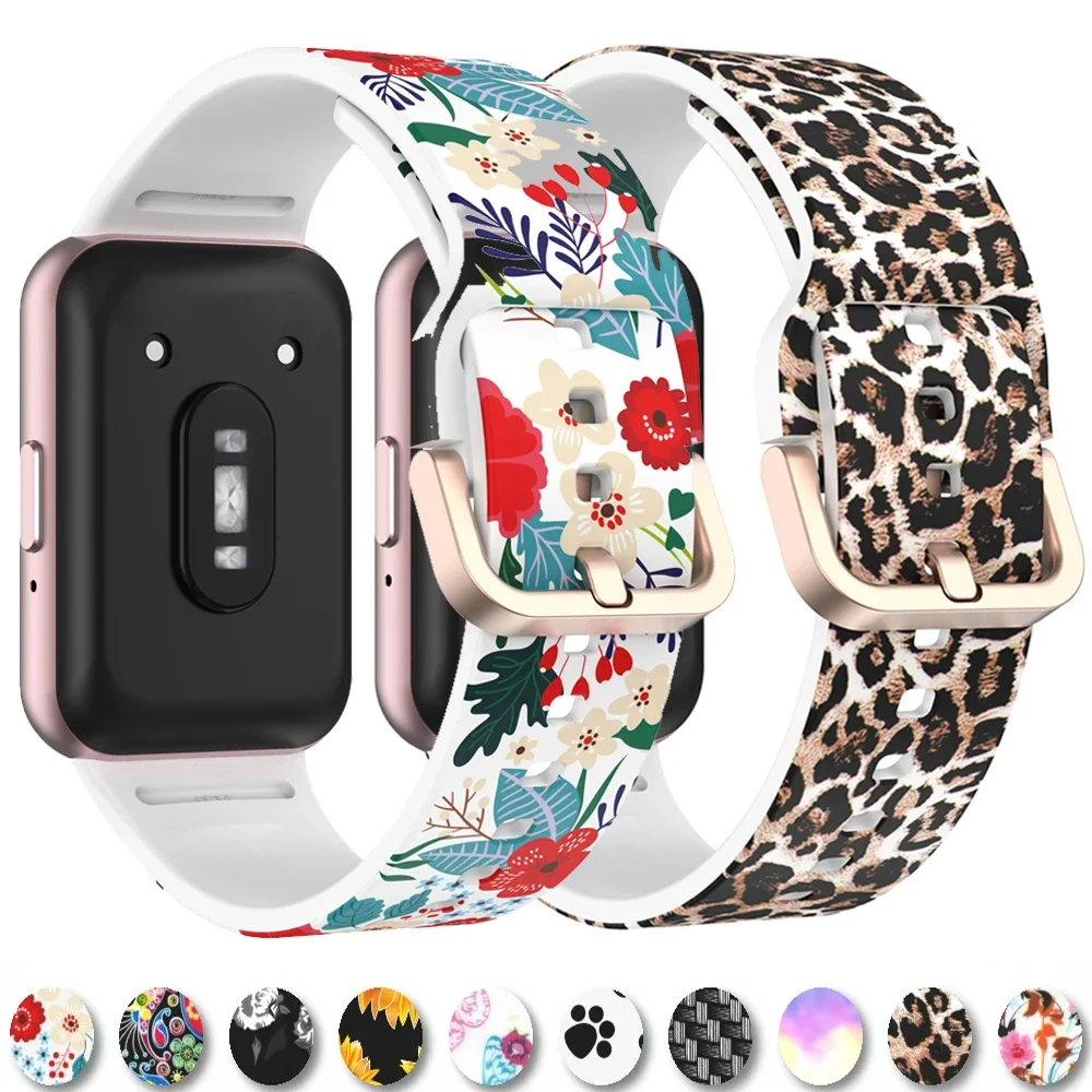 Patterned Silicone Strap for Samsung Galaxy Fit 3 Printed Colored Bracelet Wristband for Samsung Galaxy Fit 3 Correa Accessories