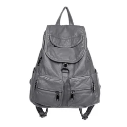 Macio lavado mochila de couro para meninas à prova dwaterproof água de alta qualidade do vintage mochilas feminino grande multifuncional legal bagpack das mulheres