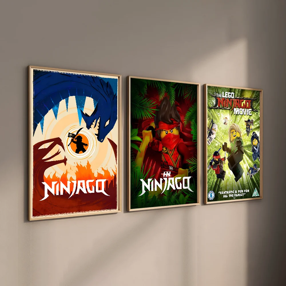 Cool Cartoon-N-Ninjago Poster Poster HD art sticky wall waterproof home living room bar decoration