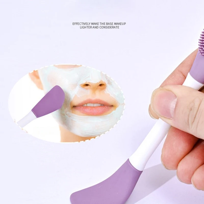 Double Head Silicone Facial Mask Brush Facial Massage Cleaning Brushs DIY Mud Film Scraper Facial Care Tool Dropshiping