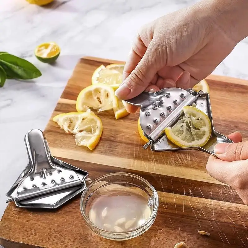 Easy To Use Hand Press Stainless Steel Lemon Squeezer Clip Rustproof Citrus Presser For Lemon Grape Juicing