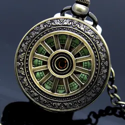 Luxury Luminous Mechanical Pocket Watch Bronze Hollow Wheel Hand-Winding Steampunk Pocket Hanging Chain Antique Watch Best Gifts